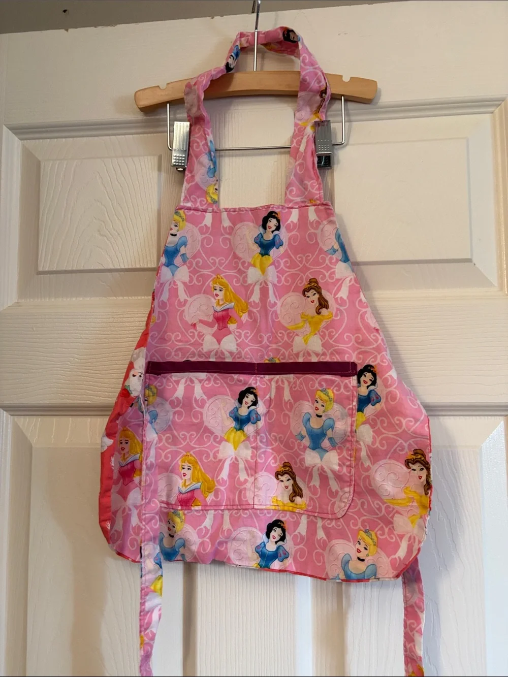 Kids Pink Princess reversible Apron with Character Print
